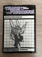 Transformers G1; Instructie boekje Kickback 1985, G1, Ophalen of Verzenden, Gebruikt, Decepticons