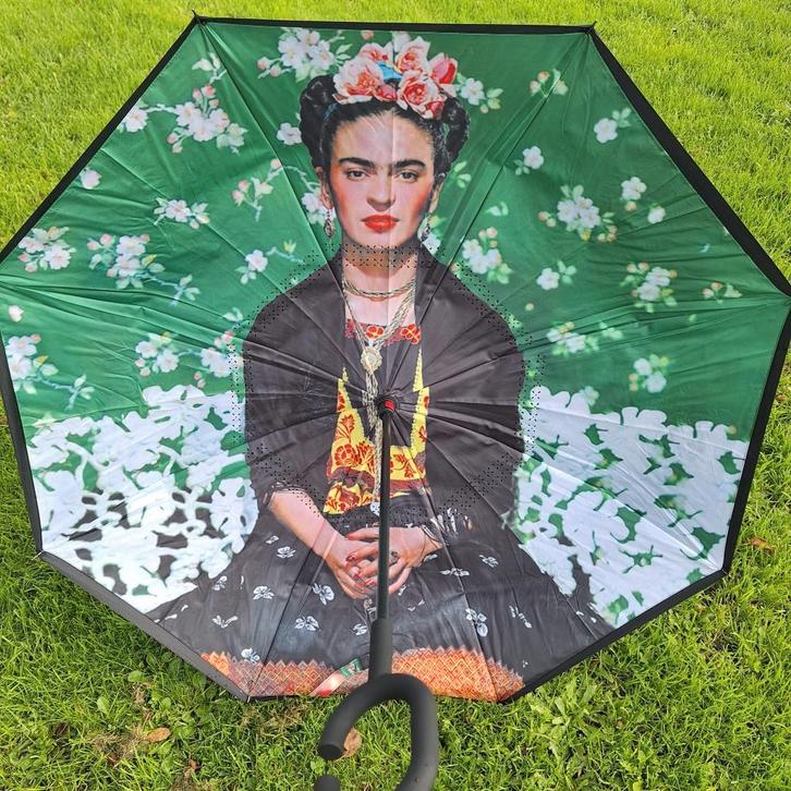 Storm paraplu 'Frida Kahlo', Sieraden, Tassen en Uiterlijk, Paraplu's, Nieuw, Zwart, Ophalen of Verzenden