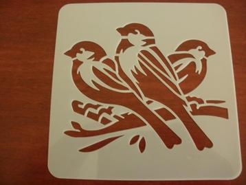 1294- HERBRUIKBAAR SJABLOON – TAK met 3 VOGELS beschikbaar voor biedingen