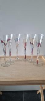Set handbeschilderde champagneglazen, Ophalen of Verzenden, Zo goed als nieuw