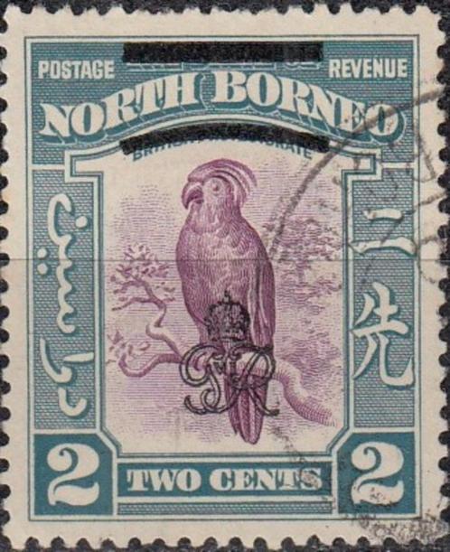Noord-Borneo -AZGR.1- 1947 -Natuur - Vogels - Zwarte Kaketoe, Postzegels en Munten, Postzegels | Azië, Gestempeld, Zuidoost-Azië