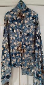 Mode feestsjaal blauw met goud bedrukt viscose nieuw., Maat 38/40 (M), Overige typen, Blauw, Nieuw