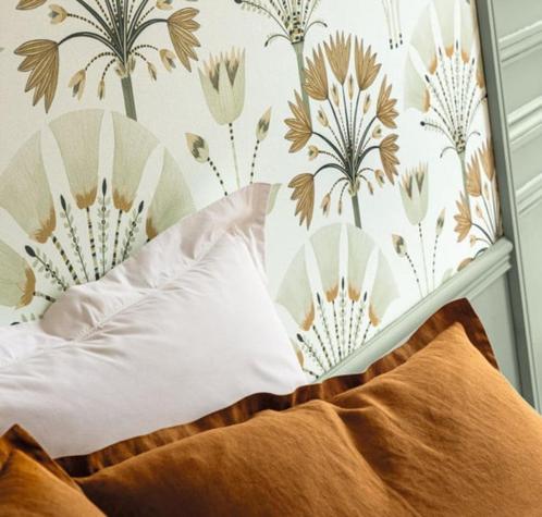 Caselio behang Elegance met waaiers, Huis en Inrichting, Stoffering | Behang, Wit, minder dan 10 m², Verzenden