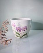 Vintage Bloempot Orchidee Design - H11,5 x 13 cm, Tuin en Terras, Bloempotten, Gebruikt, Rond, Binnen, Ophalen of Verzenden