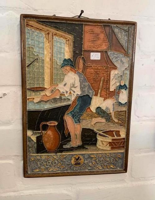 Delfts cloisonné tegel grote porseleinen fles herdenking, Antiek en Kunst, Antiek | Wandborden en Tegels, Ophalen of Verzenden