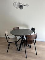 Eettafel rond 105 cm, Huis en Inrichting, Tafels | Eettafels, Ophalen, Rond, Zo goed als nieuw, Metaal