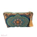 Pouch tas Zinta Imbarro leuk als handtas toilettas 16x30 cm, -, Blauw, -, Nieuw