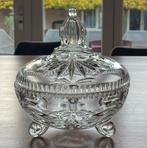 Grote kristallen schaal met deksel, Ophalen of Verzenden