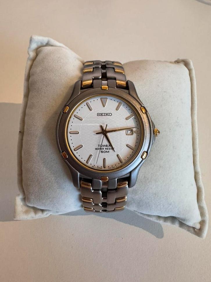 Seiko Titanium Polshorloge 7N32-0080, Sieraden, Tassen en Uiterlijk, Horloges | Heren, Gebruikt, Polshorloge, Seiko, Staal, Ophalen