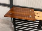 Teak kuiptafel / tafelblad 80 x 70 cm + inklappoot, Ophalen of Verzenden, Zo goed als nieuw, Overige typen