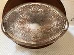 Verzilverd dienblad, Huis en Inrichting, Woonaccessoires | Dienbladen, Ophalen of Verzenden, Gebruikt, Ovaal, Metaal