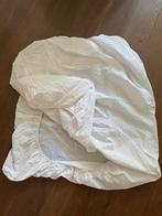 Drie creme-kleurige hoeslakens 1 persoons, Gebruikt, Eenpersoons, Ophalen of Verzenden, Wit