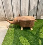 Poef olifant/ kruk voor kinderen bruin grijs: ZGAN, Huis en Inrichting, Krukjes, Ophalen of Verzenden, Zo goed als nieuw, Hout