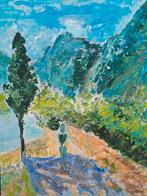 Abstract landschap "Vrouw bij Meer", Ophalen of Verzenden