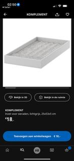 Nieuwe IKEA KOMPLEMENT Sieraden Inzet, Huis en Inrichting, Kasten | Secretaires, Ophalen of Verzenden, Nieuw