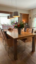 Prachtige robuuste eiken eettafel 240x100cm, Gebruikt, 200 cm of meer, Ophalen of Verzenden, Vijf personen of meer