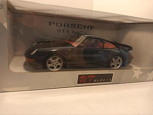 Porsche 911 turbo zwart ut models, Hobby en Vrije tijd, Modelauto's | 1:18, Zo goed als nieuw, Auto, UT Models, Ophalen of Verzenden