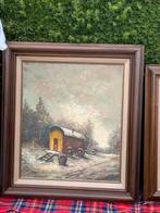 Pipowagen in de sneeuw, Antiek en Kunst, Kunst | Schilderijen | Klassiek, Ophalen