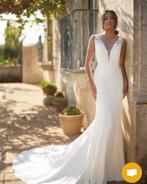 Trouwjurk maat 34/36 met sluier, Ophalen of Verzenden, Gedragen, Wit, Trouwjurk