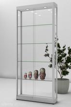 6 Vitrinekasten glas - alu voor winkel of tentoonstellin, Huis en Inrichting, Kasten | Vitrinekasten, Ophalen, Met plank(en), Gebruikt