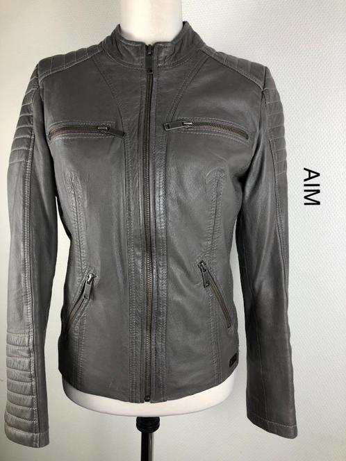 AIM Leren Jas  (mt: 38)027,1/7206, Kleding | Dames, Jassen | Zomer, Zo goed als nieuw, Maat 38/40 (M), Zwart, Ophalen of Verzenden