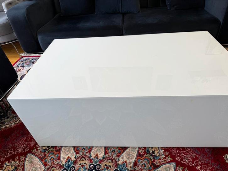 Witte hoogglans salontafel 120x70 cm – modern design, Huis en Inrichting, Tafels | Salontafels, Zo goed als nieuw, Minder dan 50 cm