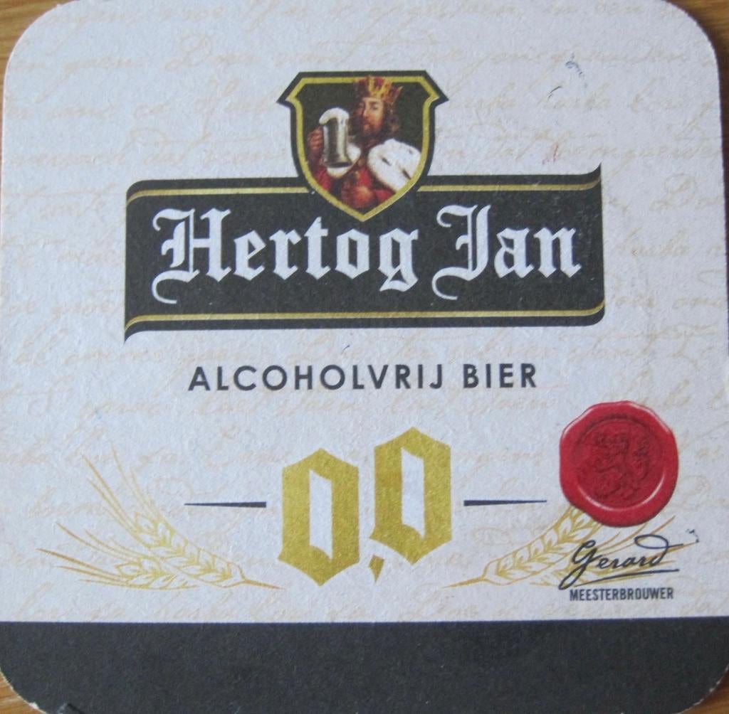 bierviltje van Hertog Jan 0.0, Verzamelen, Biermerken, Ophalen of Verzenden, Zo goed als nieuw, Viltje(s), Hertog Jan