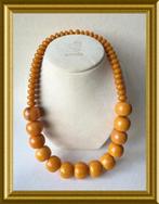 Oude ketting met grote kralen, bakeliet?, Sieraden, Tassen en Uiterlijk, Antieke sieraden, Ophalen of Verzenden, Overige materialen