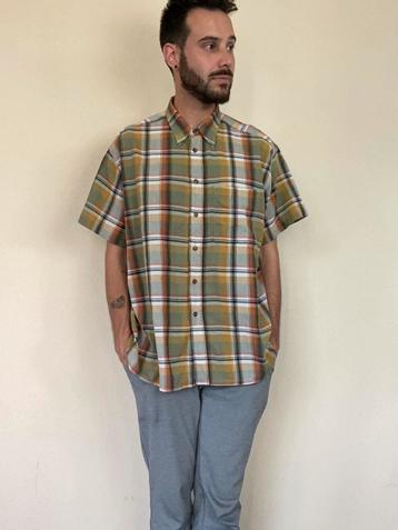 Vintage overhemd / shirt- geruit - groen - katoen - XL  beschikbaar voor biedingen