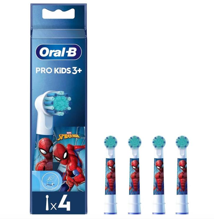Oral-B PRO Kids - Spiderman opzetborstels 4 stuks, Sieraden, Tassen en Uiterlijk, Uiterlijk | Mondverzorging, Nieuw, Opzetborstel