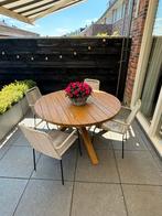 Woood eettafel buiten incl stoelen, Tuin en Terras, Ophalen, 4 zitplaatsen, Eettafel, Hardhout