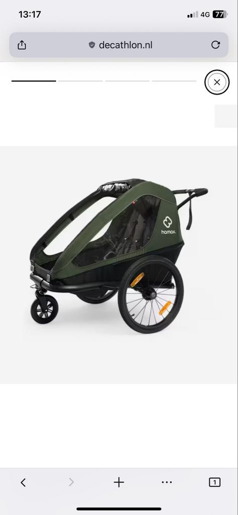 Fietskar/Fietstrailer Hamax Ixplorer - ZGAN - 3x gebruikt, Fietsen en Brommers, Fietsaccessoires | Aanhangers en Karren, Zo goed als nieuw