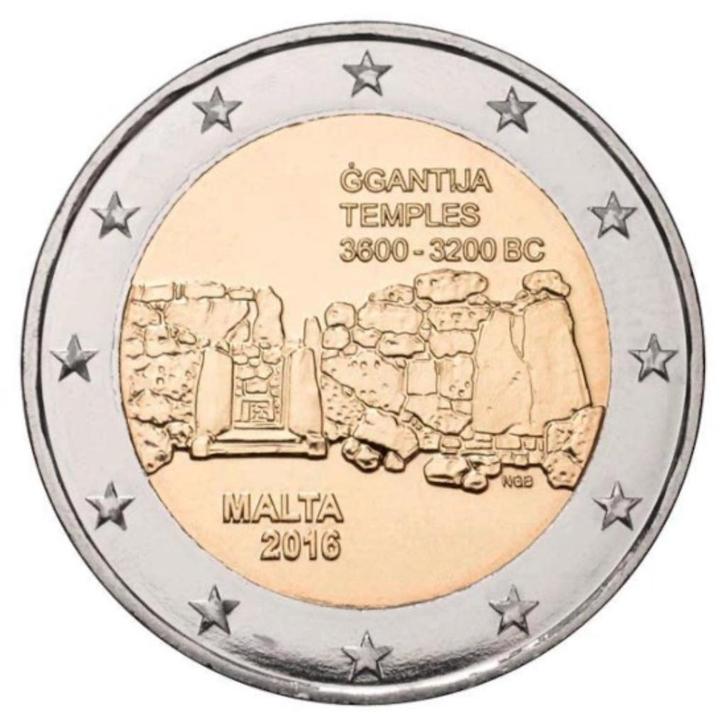 2 euro Malta “Tempels van Ggantija’’ UNC 2016, Postzegels en Munten, Munten | Europa | Euromunten, Losse munt, 2 euro, Malta, Verzenden