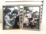Twee vintage fotolijsten zilverkleur met nostalgische foto, Ophalen
