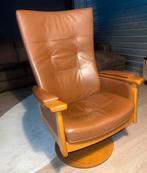 Retro design leren relaxfauteuil Farstrup, Ophalen of Verzenden, Zo goed als nieuw