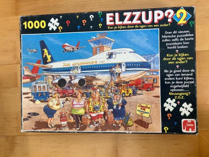 Puzzel Elzzup Wasgij 2 Vakantiepret / Happy Holidays!, Hobby en Vrije tijd, Denksport en Puzzels, Gebruikt, Legpuzzel, 500 t/m 1500 stukjes