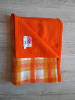 Retro baby deken oranje okergeel wit L'Ideal Nld Dralon, Ophalen of Verzenden, 100 cm of meer, Deken