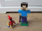 Lego Minecraft 21148 BigFig Steve met papegaai, Ophalen of Verzenden, Gebruikt, Complete set, Lego