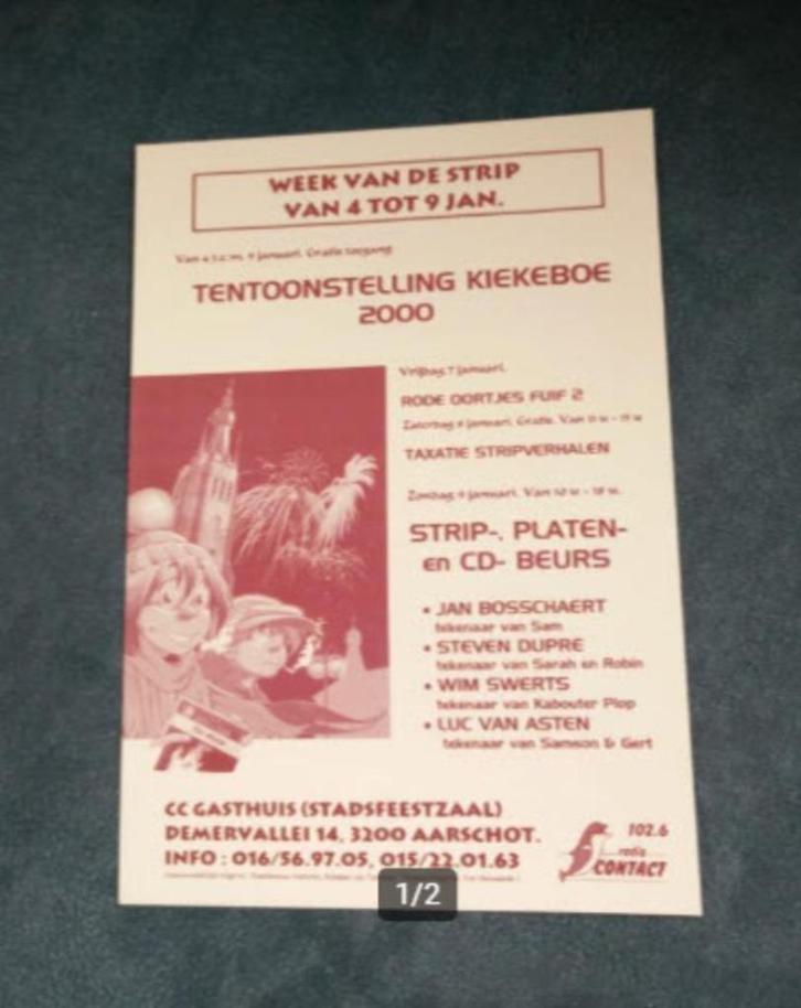 Folder Week van de strip Kiekeboes tentoonstelling 2000, Boeken, Stripboeken, Nieuw, Eén stripboek, Ophalen of Verzenden