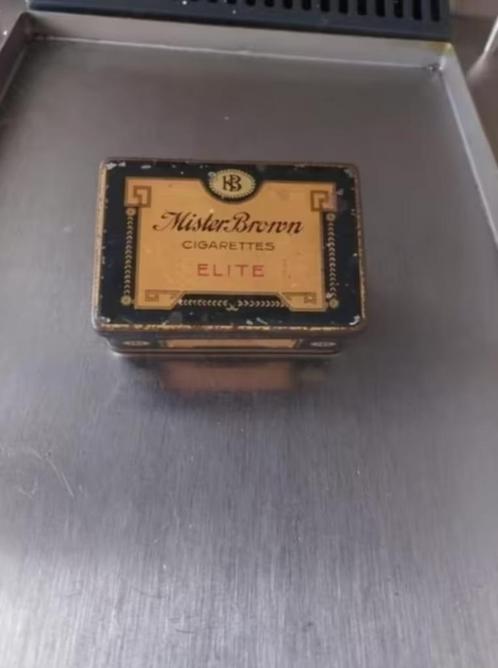 Art deco sigarenblik(je)- Mister Brown cigarettes Elite, Verzamelen, Blikken, Gebruikt, Overige, Overige merken, Ophalen of Verzenden