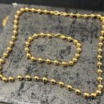 18k gouden ketting met armband kralen ketting balletjes, Sieraden, Tassen en Uiterlijk, Kettingen, Ophalen of Verzenden, Nieuw