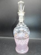 Antiek met emaille beschilderd glazen karafje brocante, Antiek en Kunst, Antiek | Glas en Kristal, Ophalen of Verzenden