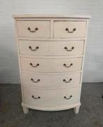 Kast mooie hoge brocante witte half ronde ladekast, Ophalen of Verzenden