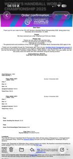 Finale tickets handbal noorwegen duitsland, Ophalen of Verzenden, Nieuw