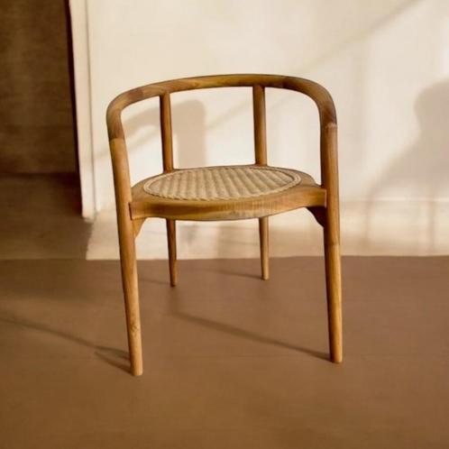 Ronde houten stoel met gewoven koord (meerdere stuks), Antiek en Kunst, Antiek | Meubels | Stoelen en Banken, Ophalen