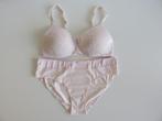 Amoena Lara Jacquard / Satin Prothese BH 75A & slip 38 setje, Amoena, Verzenden, Roze, Setje