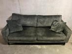 Velours 3-zitsbank (groen), Huis en Inrichting, Banken | Bankstellen, Ophalen, Gebruikt, Driepersoons, 75 tot 100 cm