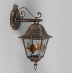 Stijlvolle QAZQA buitenwandlamp – Vintage brons, Ophalen, Nieuw, Glas, Minder dan 50 cm