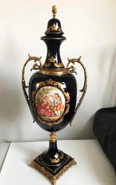 Grote Sèvres stijl dekselpotiches dekselvaas kobalt  😍💑🤗, Antiek en Kunst, Antiek | Porselein, Ophalen of Verzenden