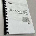 NIKON COOLPIX S3500 Camera uitgebreide handleiding - geprint, Ophalen of Verzenden, H, Fototoestel, H